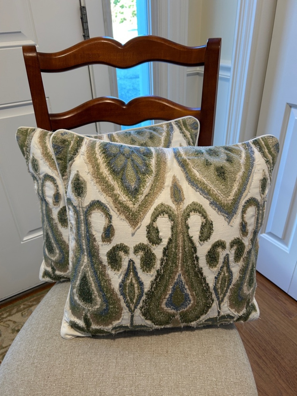 2 Pottery Barn Ikat Pillows